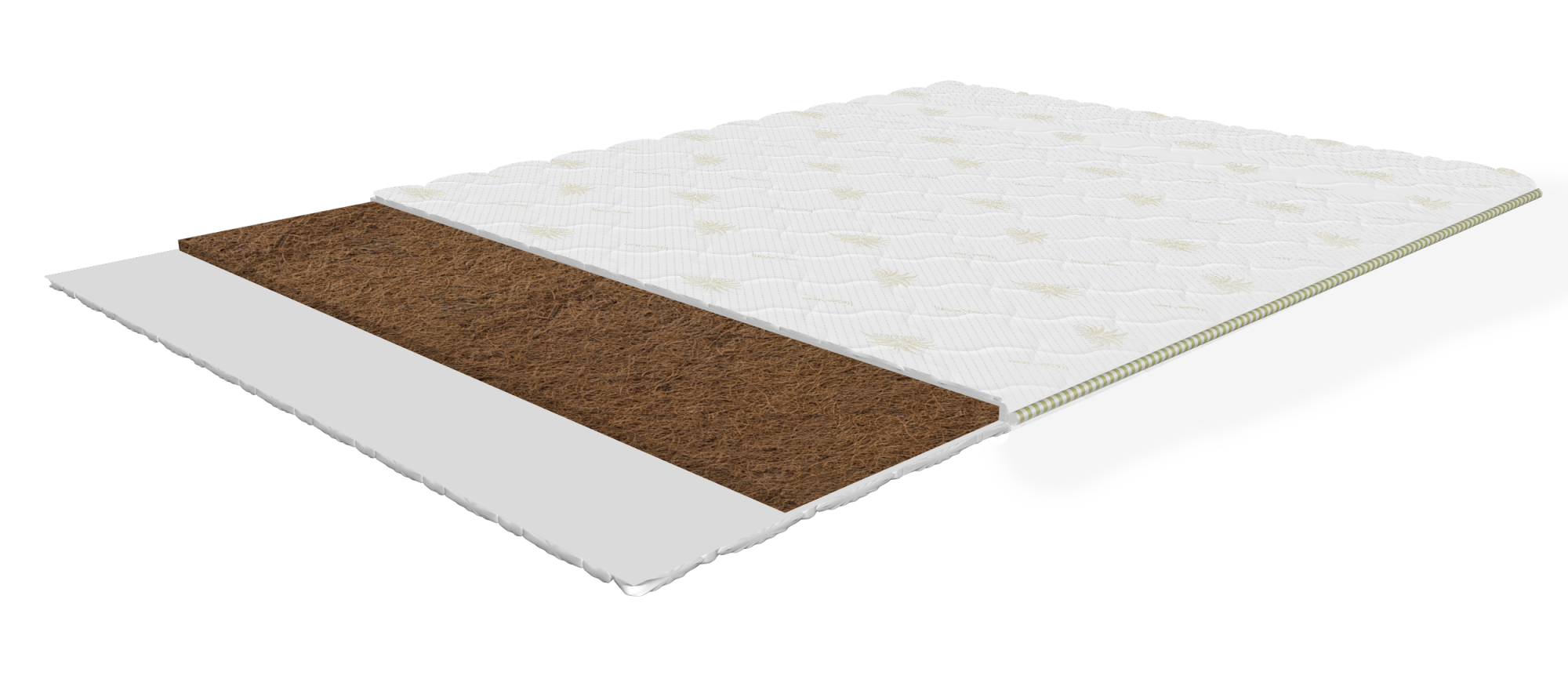 Boston Coco 120x200 cm, firm mattress topper with coconut fibre, height 4 cm