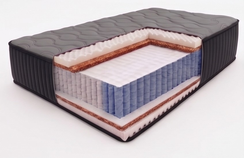 Matracis Diamond Platinum 80x200 cm, ar MultiPocket atsperēm, augstums 24 cm, sarullēts