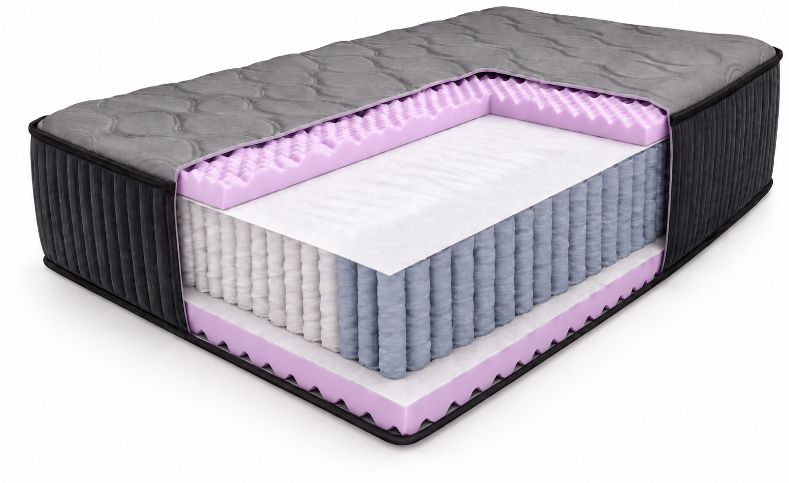 Матрас Sapphire Platinum 90x200 см, с пружинами MultiPocket и пеной HR40, высота 24 см, скрученный